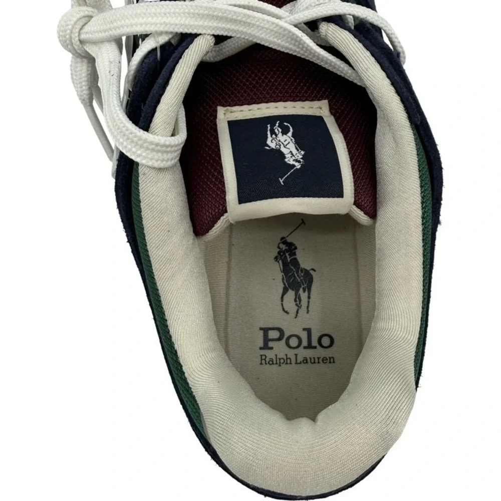 POLO RALPH LAUREN NEW 10.5 Train‎ 89 Sneakers Navy Green Suede Mesh Colorblock